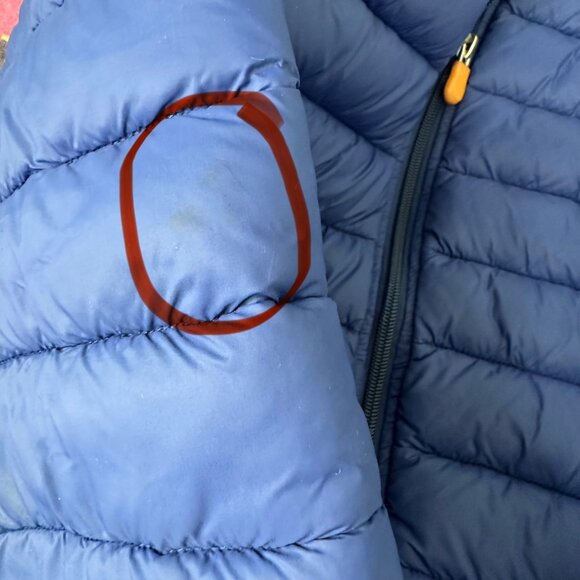 Save The Duck Big Donny Jacket Hooded Puffer Size 12 Blue - Picture 15 of 16